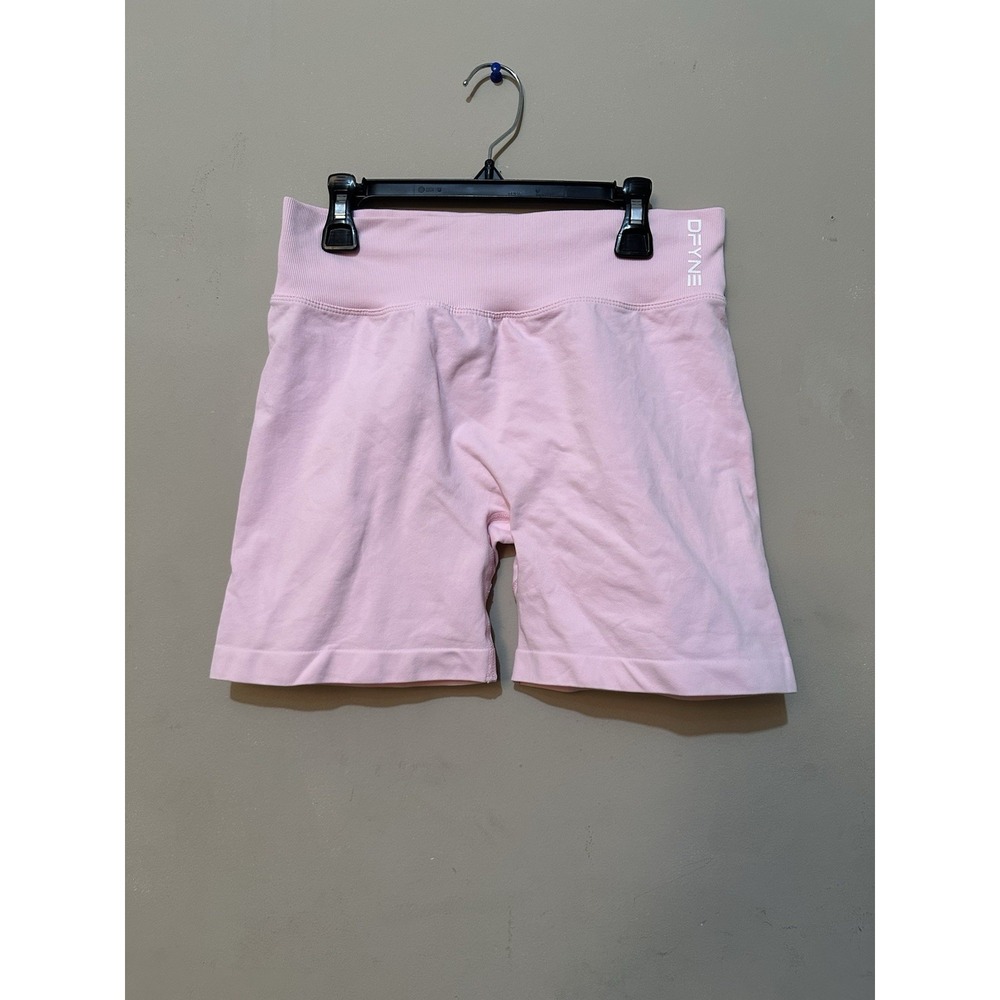 DFYNE Impact 4.5" Low Rise Shorts Light Rose Pink Women's Size L Scrunch